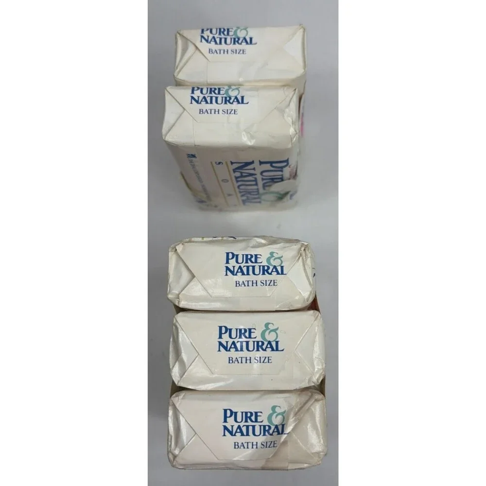 Lot of 5 Vintage Pure & Natural Soap Bath Size 4.75 oz each NEW
